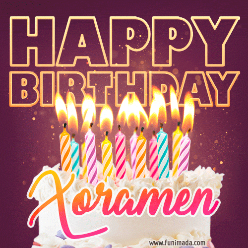 Xoramen - Animated Happy Birthday Cake GIF Image for WhatsApp