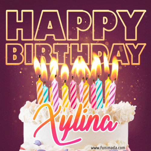 Xylina - Animated Happy Birthday Cake GIF Image for WhatsApp