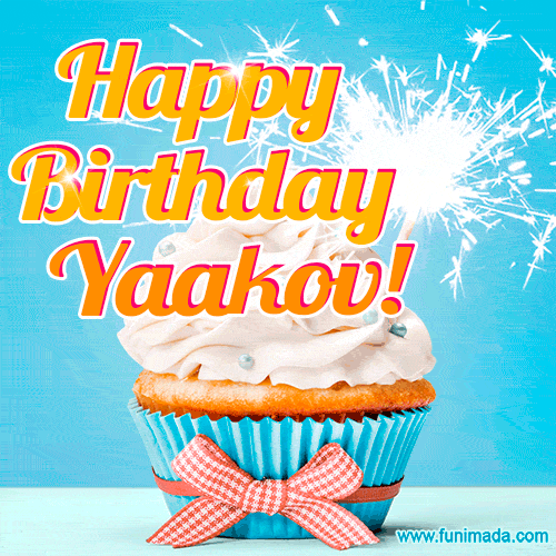 Happy Birthday, Yaakov! Elegant cupcake with a sparkler.