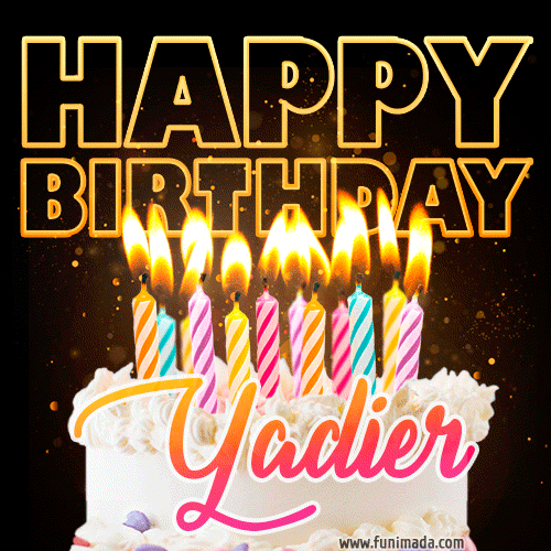 Yadier - Animated Happy Birthday Cake GIF for WhatsApp