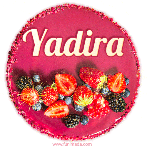 Happy Birthday Cake with Name Yadira - Free Download