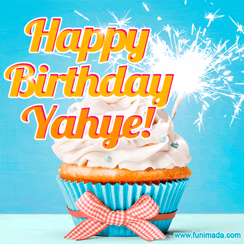 Happy Birthday, Yahye! Elegant cupcake with a sparkler.
