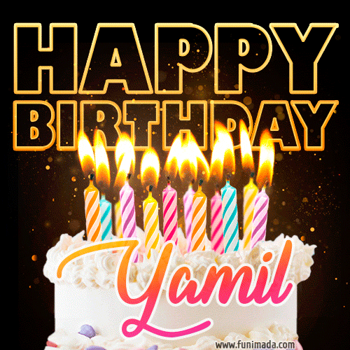 Yamil - Animated Happy Birthday Cake GIF for WhatsApp