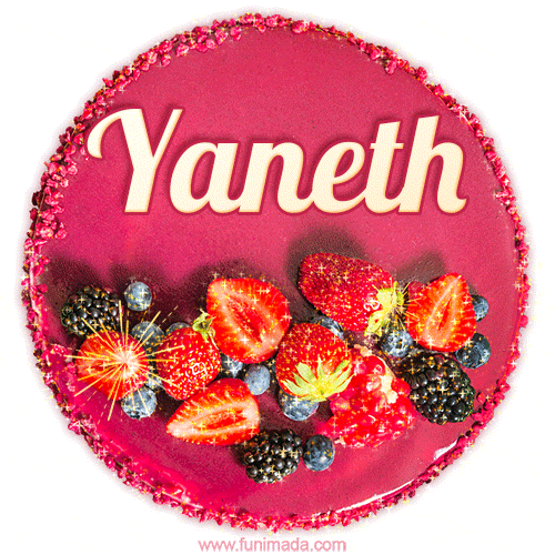 Happy Birthday Cake with Name Yaneth - Free Download