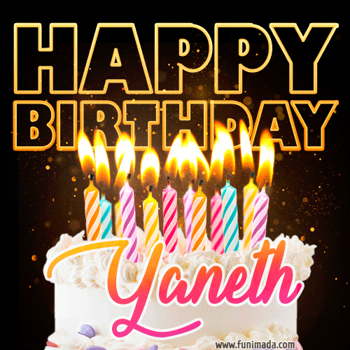 Yaneth - Animated Happy Birthday Cake GIF Image for WhatsApp