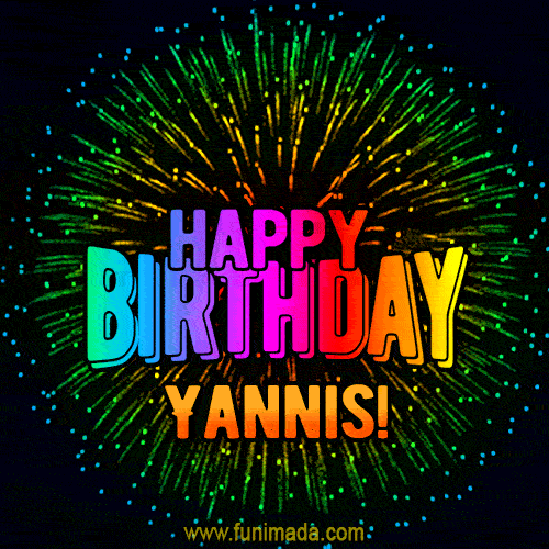 New Bursting with Colors Happy Birthday Yannis GIF and Video with Music