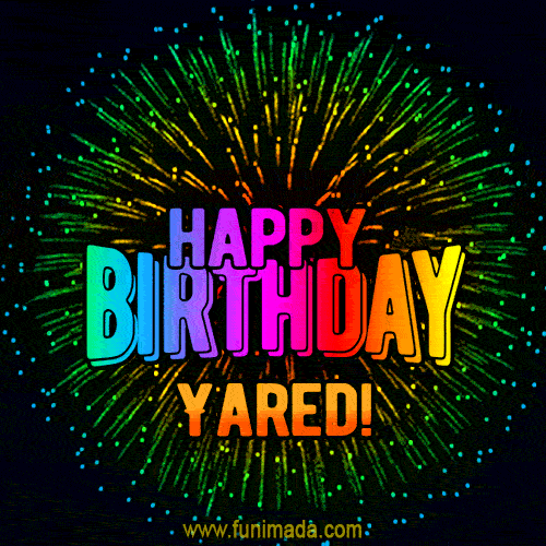 New Bursting with Colors Happy Birthday Yared GIF and Video with Music