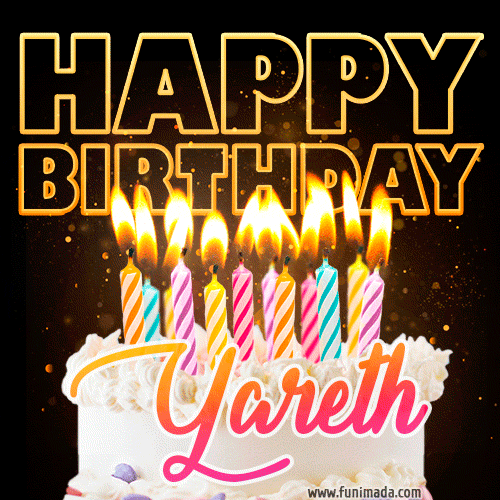 Yareth - Animated Happy Birthday Cake GIF for WhatsApp