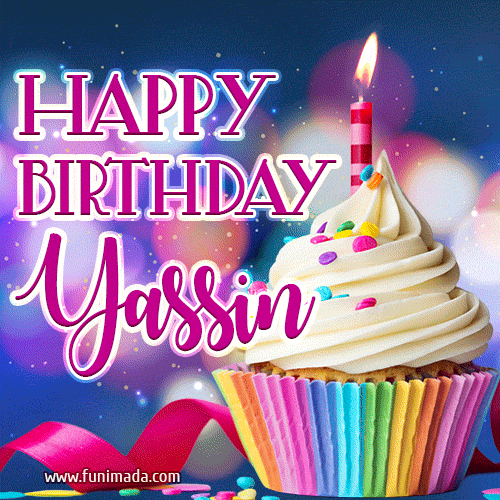 Happy Birthday Yassin - Lovely Animated GIF