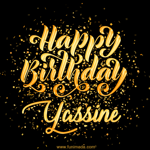 Happy Birthday Card for Yassine - Download GIF and Send for Free