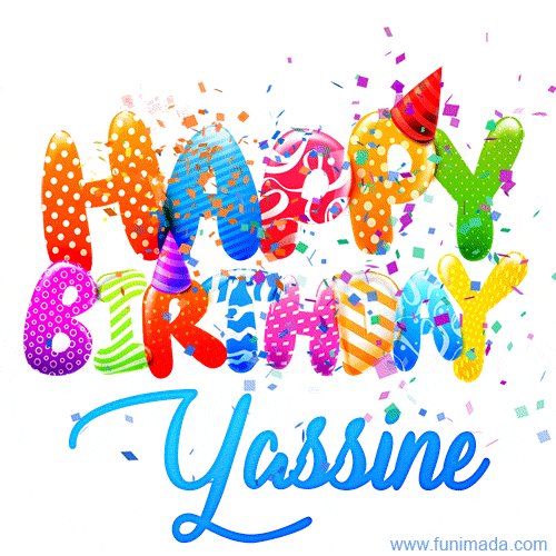Happy Birthday Yassine - Creative Personalized GIF With Name