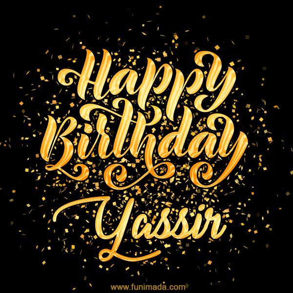 Happy Birthday Card for Yassir - Download GIF and Send for Free
