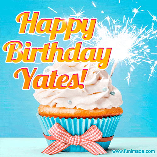 Happy Birthday, Yates! Elegant cupcake with a sparkler.