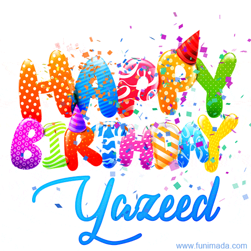 Happy Birthday Yazeed - Creative Personalized GIF With Name