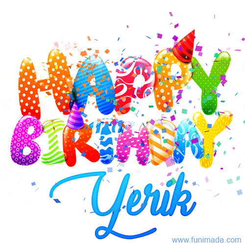 Happy Birthday Yerik - Creative Personalized GIF With Name