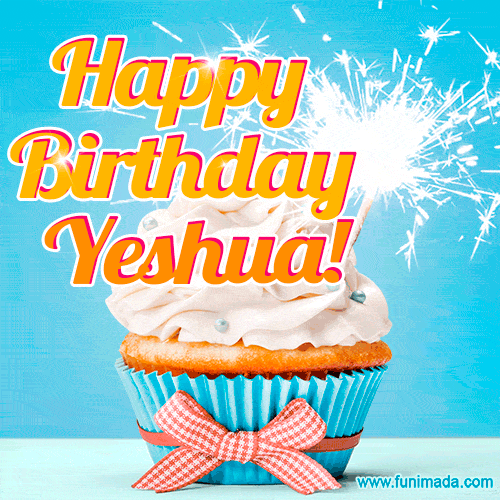 Happy Birthday, Yeshua! Elegant cupcake with a sparkler.
