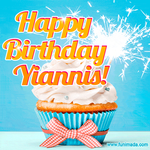 Happy Birthday, Yiannis! Elegant cupcake with a sparkler.