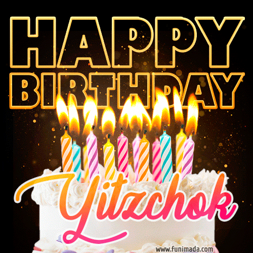 Yitzchok - Animated Happy Birthday Cake GIF for WhatsApp