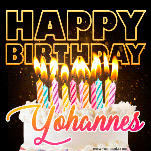 Yohannes - Animated Happy Birthday Cake GIF for WhatsApp