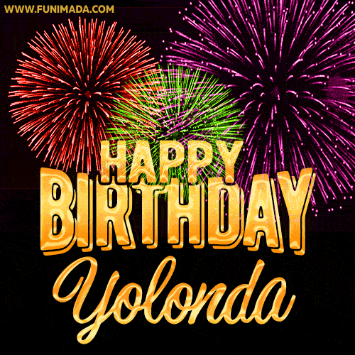 Wishing You A Happy Birthday, Yolonda! Best fireworks GIF animated greeting card.