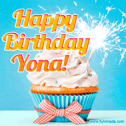 Happy Birthday, Yona! Elegant cupcake with a sparkler.