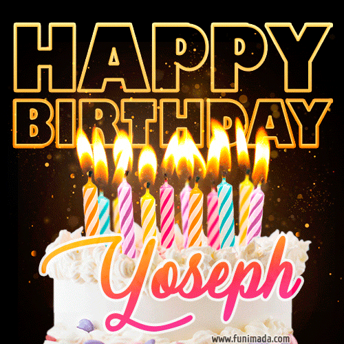 Yoseph - Animated Happy Birthday Cake GIF for WhatsApp