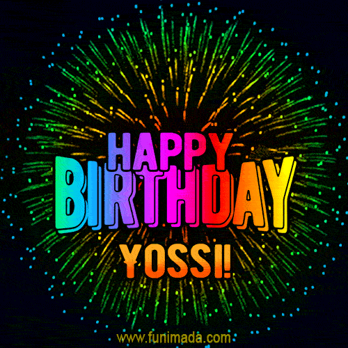 New Bursting with Colors Happy Birthday Yossi GIF and Video with Music