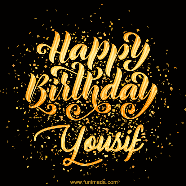 Happy Birthday Card for Yousif - Download GIF and Send for Free