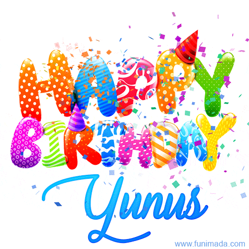 Happy Birthday Yunus - Creative Personalized GIF With Name