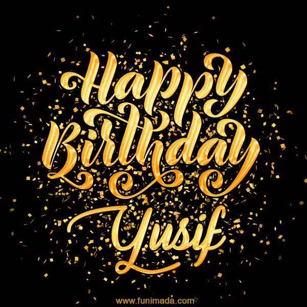 Happy Birthday Card for Yusif - Download GIF and Send for Free