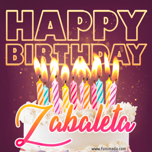Zabaleta - Animated Happy Birthday Cake GIF Image for WhatsApp