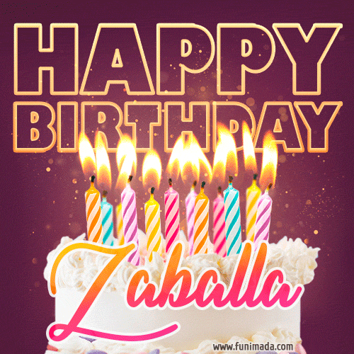 Zaballa - Animated Happy Birthday Cake GIF Image for WhatsApp