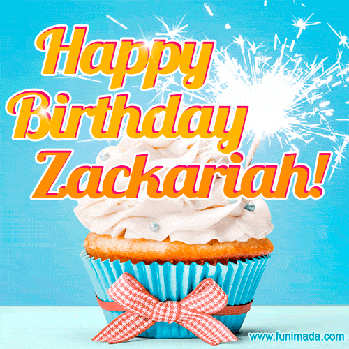 Happy Birthday, Zackariah! Elegant cupcake with a sparkler.