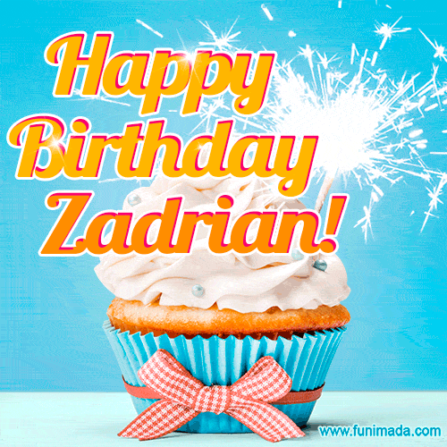 Happy Birthday, Zadrian! Elegant cupcake with a sparkler.