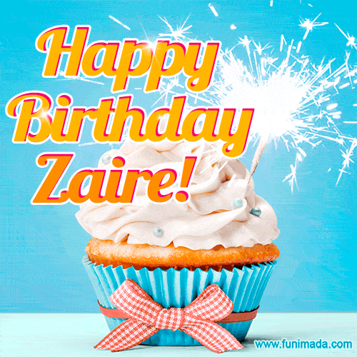 Happy Birthday, Zaire! Elegant cupcake with a sparkler.
