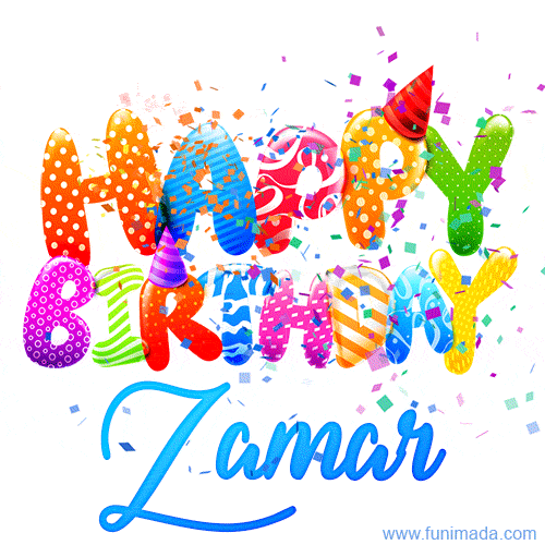 Happy Birthday Zamar - Creative Personalized GIF With Name