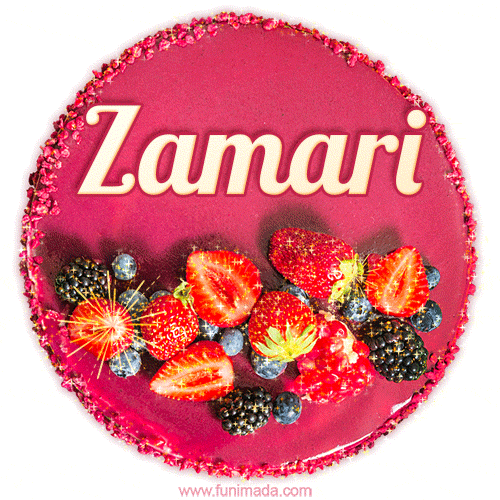 Happy Birthday Cake with Name Zamari - Free Download
