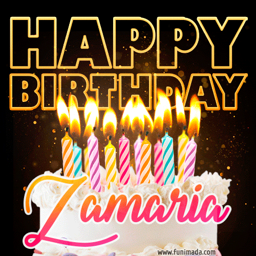 Zamaria - Animated Happy Birthday Cake GIF Image for WhatsApp