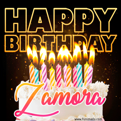Zamora - Animated Happy Birthday Cake GIF Image for WhatsApp