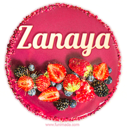 Happy Birthday Cake with Name Zanaya - Free Download