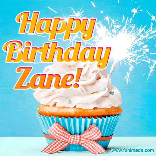 Happy Birthday, Zane! Elegant cupcake with a sparkler.