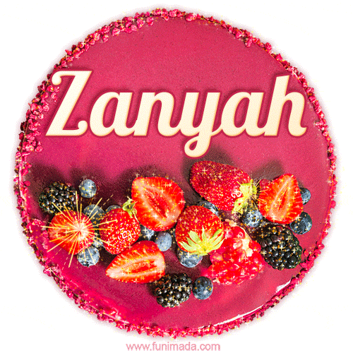 Happy Birthday Cake with Name Zanyah - Free Download