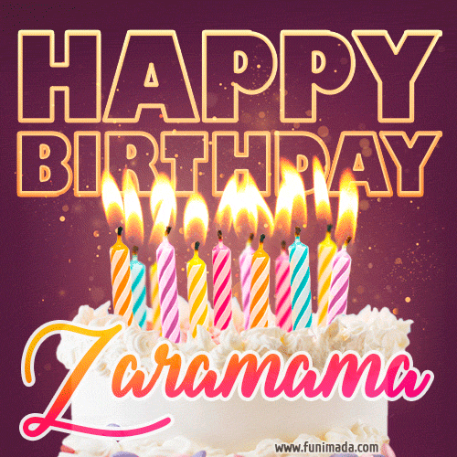 Zaramama - Animated Happy Birthday Cake GIF Image for WhatsApp
