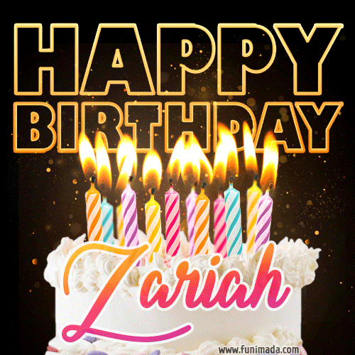 Zariah - Animated Happy Birthday Cake GIF Image for WhatsApp