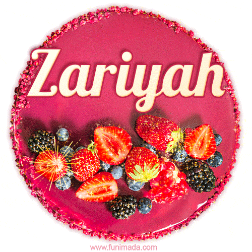 Happy Birthday Cake with Name Zariyah - Free Download