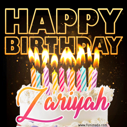 Zariyah - Animated Happy Birthday Cake GIF Image for WhatsApp