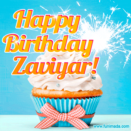 Happy Birthday, Zaviyar! Elegant cupcake with a sparkler.