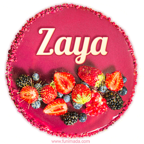 Happy Birthday Cake with Name Zaya - Free Download