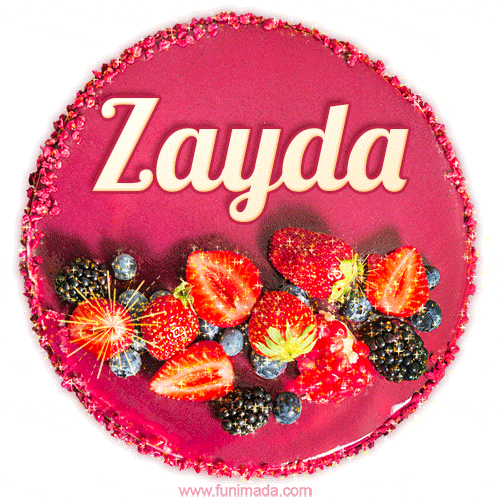 Happy Birthday Cake with Name Zayda - Free Download
