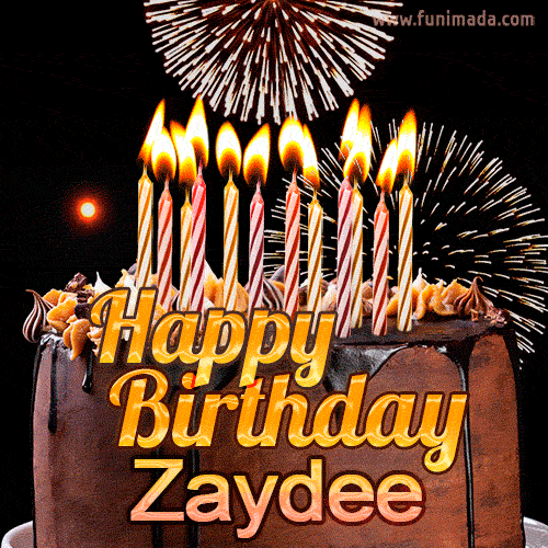 Chocolate Happy Birthday Cake for Zaydee (GIF)